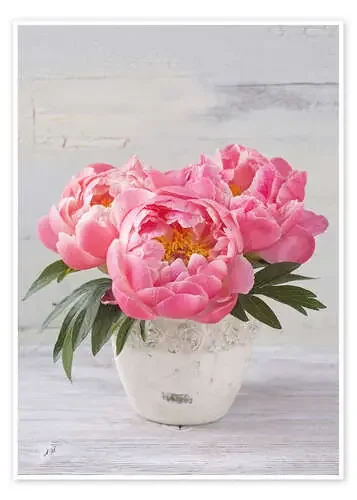 Peonies in a grey vase de Elena Schweitzer