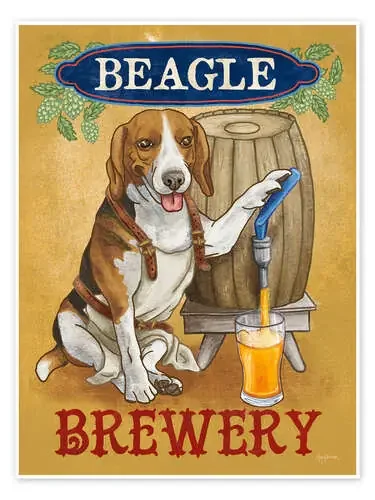 Perros cerveceros IV de Mary Urban Wild Apple Graphics