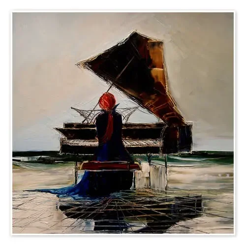 Pianista en la playa de Justyna Kopania