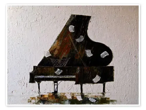 Piano con hojas de notas de Justyna Kopania
