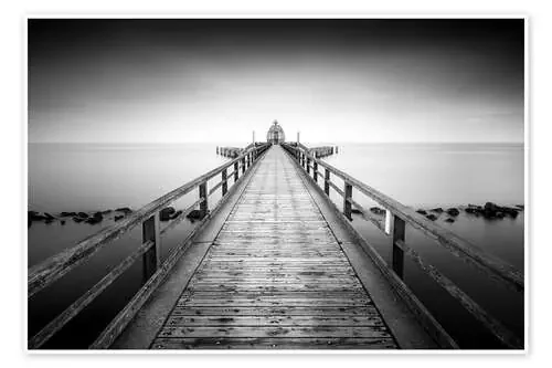 Pier Sellin black-white (Rügen / Baltic Sea) de Kristian Goretzki