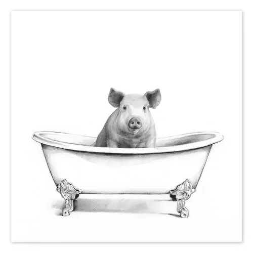 Pig in the Tub de Victoria Borges World Art Group
