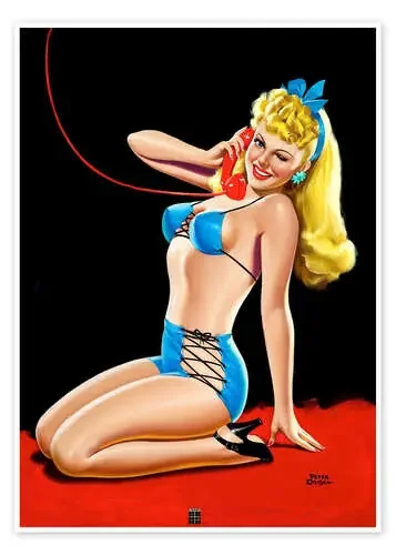 Pin Up in Blue Bikini de Peter Driben Master Collection