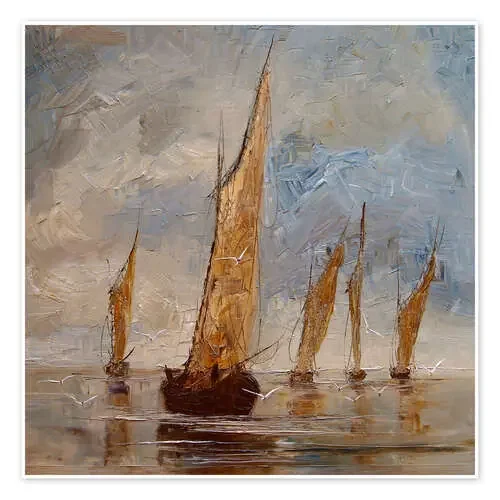 Pirogues with stretched sails de Justyna Kopania