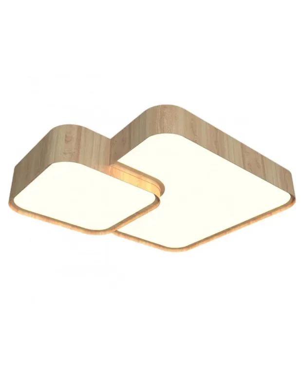 Plafón Doble Cuadrado Filo Madera
