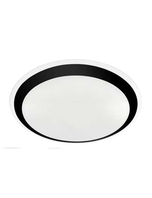 Plafón Led Aro de 40 Madera y Negro