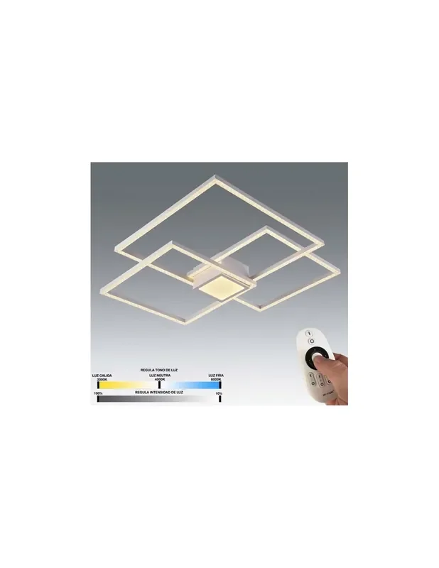 Plafón Led con Mando que Regula el Color de la Luz y la Intensidad