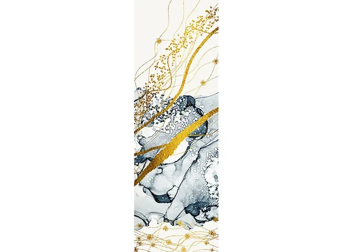 póster decorativo diseño abstracto azul, blanco y oro de Sanders & Sanders – 601065