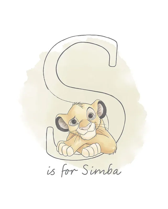 póster decorativo El rey león Simba beige de Disney – 610129