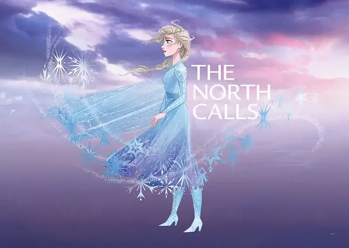 póster decorativo Frozen Elsa ‘El Norte Llama‘ morado y azul de Disney – 611701