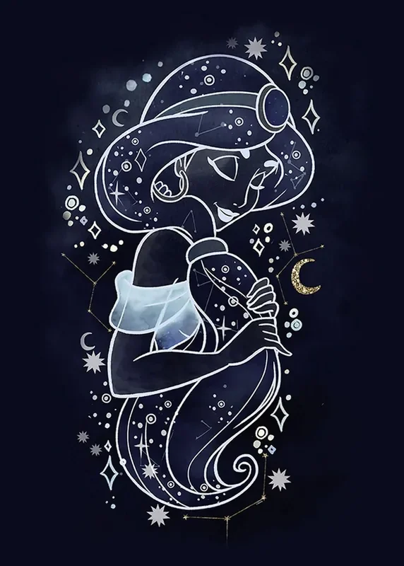 póster decorativo jazmín aladino azul oscuro de Disney – 611709