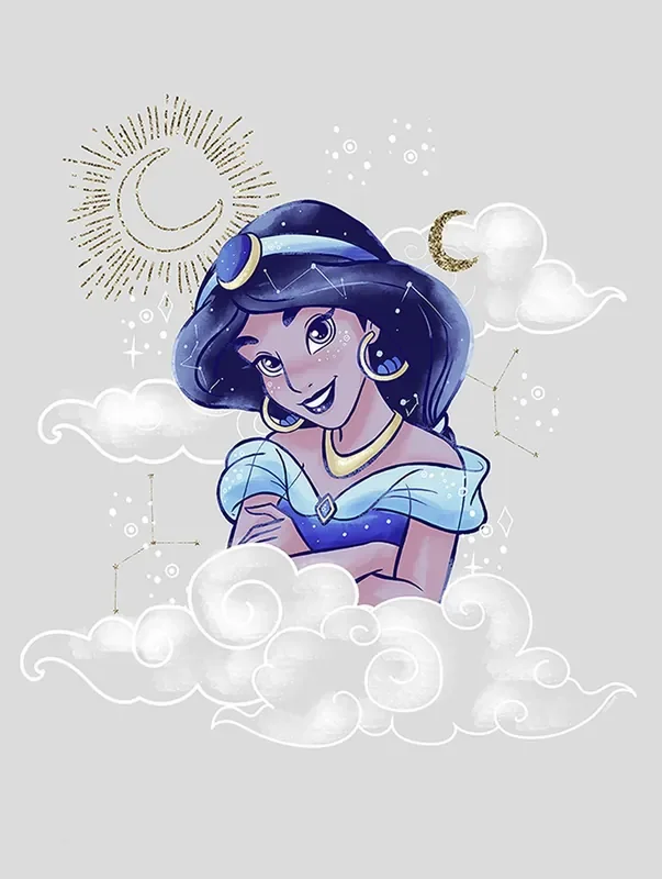 póster decorativo jazmín aladino gris y azul de Disney – 611704