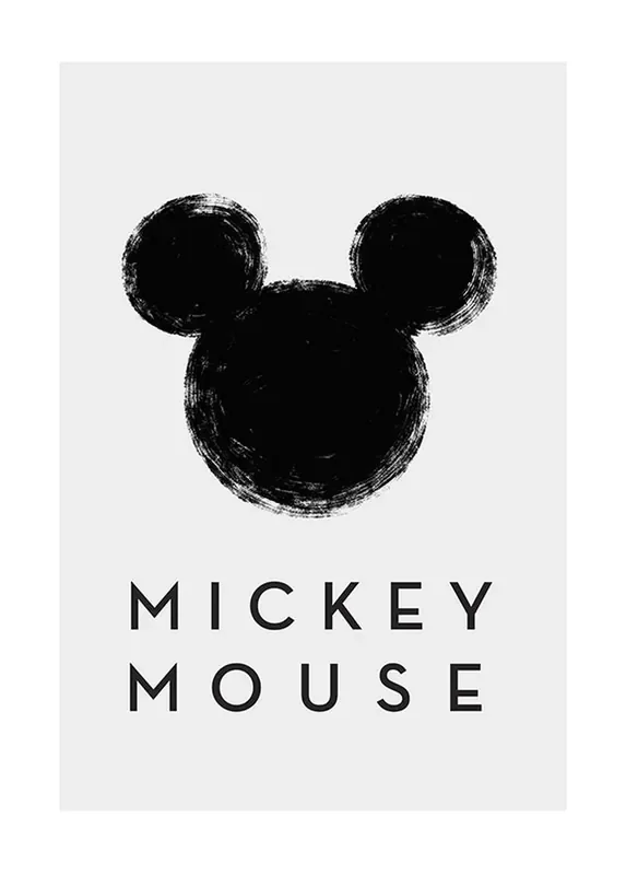 póster decorativo Mickey Mouse gris y negro de Disney – 610124