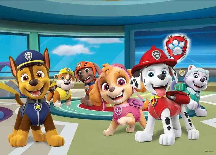 póster decorativo PAW Patrol azul, verde y rojo de Sanders & Sanders – 600676