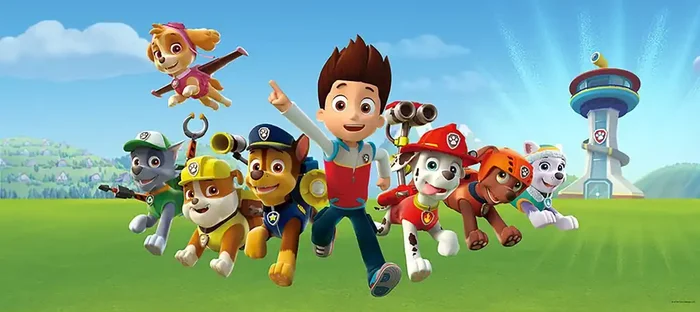 póster decorativo PAW Patrol azul y verde de Sanders & Sanders – 601275