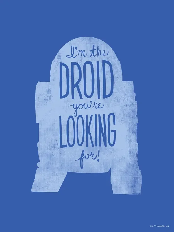 póster decorativo R2D2 quotes azul de Disney – 612171