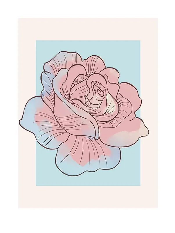 póster decorativo rosa rosa y azul de Komar – 610101