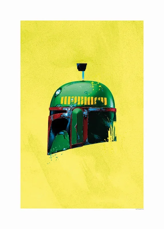 póster decorativo Star Wars Boba Fett amarillo y verde de Disney – 610202