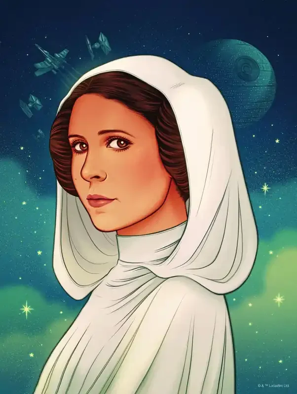 póster decorativo Star Wars Princess of Alderaan azul, verde y blanco de Disney – 612867
