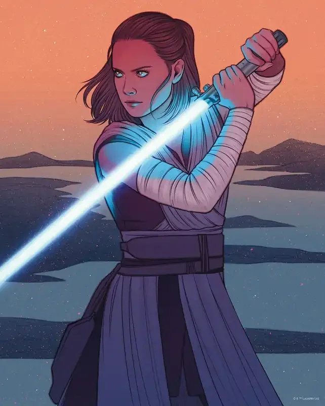 póster decorativo Star Wars Rey naranja y gris de Disney – 612871
