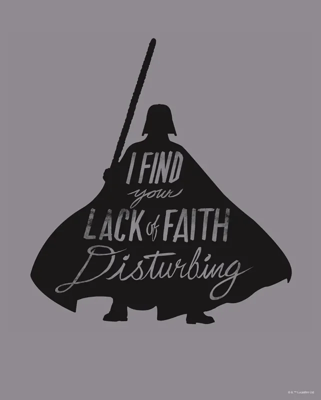 póster decorativo Star Wars Vader quotes gris y negro de Disney – 612175