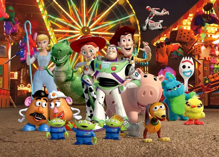 póster decorativo Toy Story verde, azul y naranja de Disney – 600677