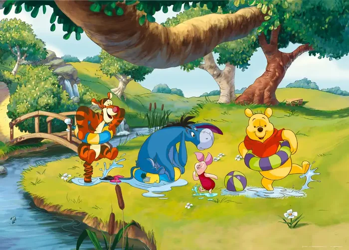 póster decorativo Winnie the Pooh verde, amarillo y azul de Disney – 600653