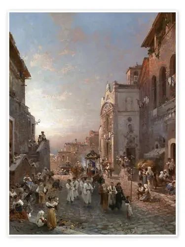Procesión en Nápoles de Franz Richard Unterberger Master Collection