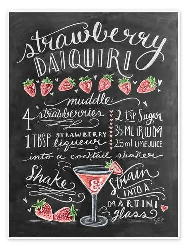 Receta de daiquiri de Fresa (inglés) de Lily & Val MGL Licensing