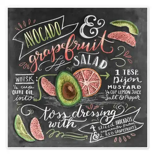 Receta de ensalada de aguacate y pomelo (inglés) de Lily & Val MGL Licensing