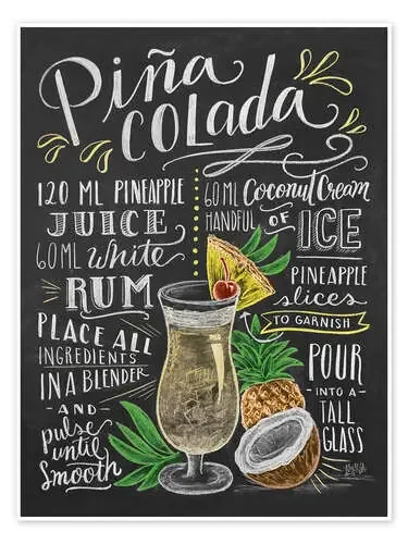 Receta de piña colada (inglés) de Lily & Val MGL Licensing