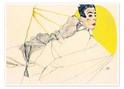 reclining boy de Egon Schiele Master Collection