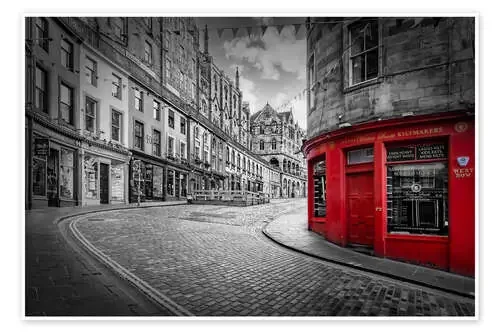 Red Accent in West Bow, Edinburgh de Melanie Viola