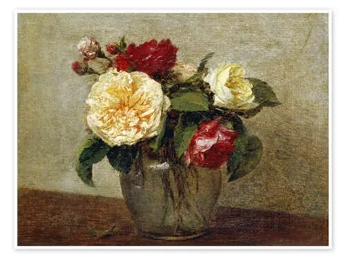 Red and Yellow Roses de Henri Fantin-Latour Bridgeman Images