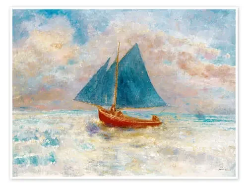Red boat with blue sails de Odilon Redon akg-images