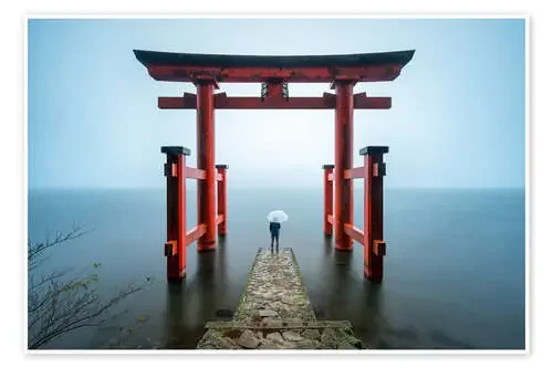 Red Gate in Hakone Shinto shrine in Japan de Jan Christopher Becke