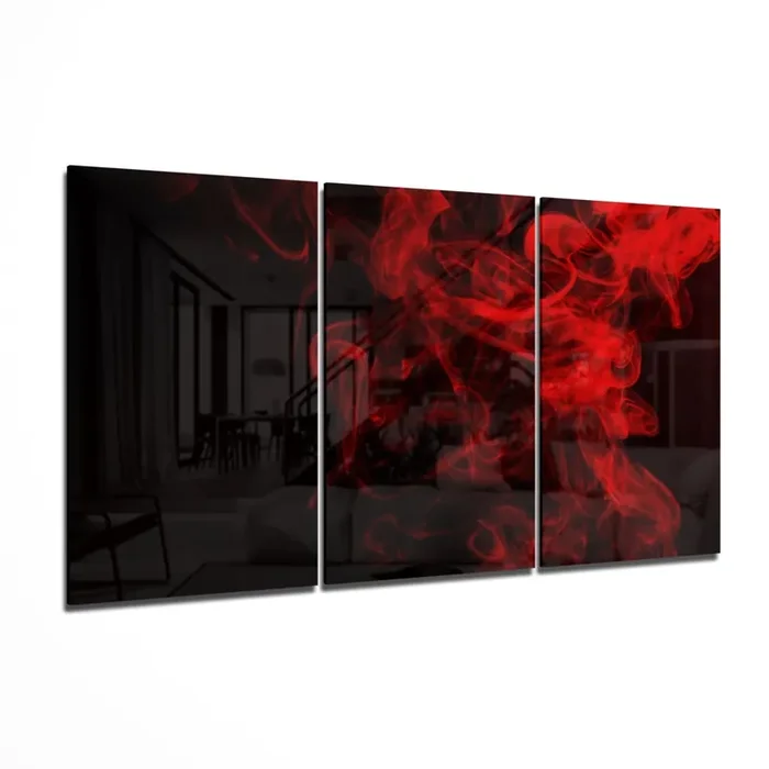 Red Smoke Mega Glass Wall Art – 55 » x 28.5 «