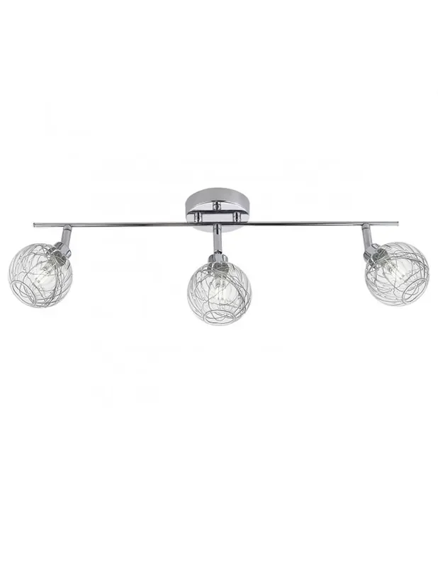 Regleta Cromo 3 Luces con Tulipas Interior Alambre