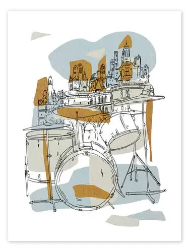 Rehearsal on the drums de Melissa Wang World Art Group