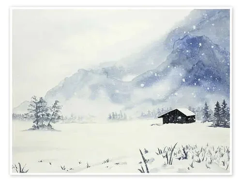 Remote cabin in the snowstorm de Natalie Bruns