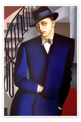 Retrato del marqués de Afflitto en la escalera, 1926 de Tamara de Lempicka