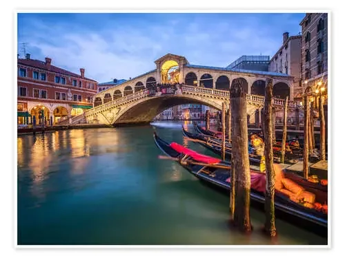 Rialto Bridge in Venice Italy at night de Jan Christopher Becke
