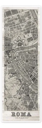 Roma Map Panel on Wood de Wild Apple Portfolio Wild Apple Graphics
