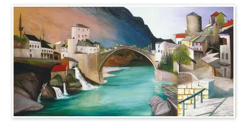 Roman Bridge in Mostar, 1903 de Tivador Csontvary Kosztka ARTOTHEK