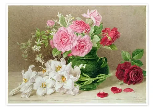Rosas y lirios de Mary Elizabeth Duffield Bridgeman Images