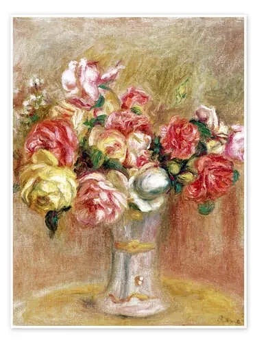 Roses in a Sèvres vase de Pierre-Auguste Renoir Bridgeman Images