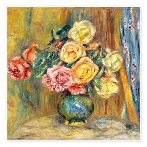 Roses in a vase de Pierre-Auguste Renoir Master Collection