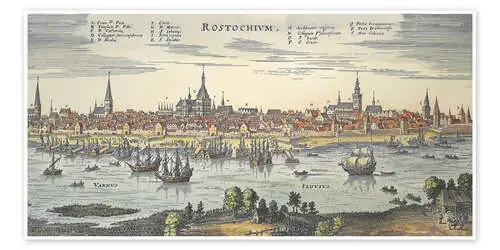 Rostock, 1640 de Matthäus Merian Granger Collection