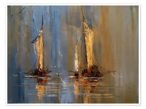 Sailboats and seagulls de Justyna Kopania