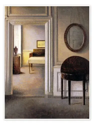Sala de música con espejo de Vilhelm Hammershøi Bridgeman Images
